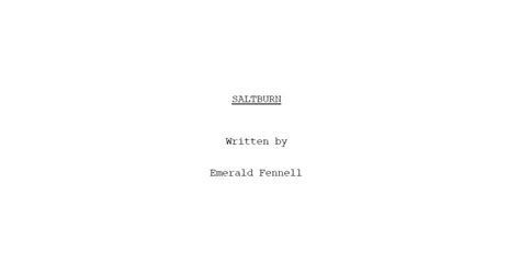 'Saltburn' Screenplay: Read Script Of Emerald Fennell's.